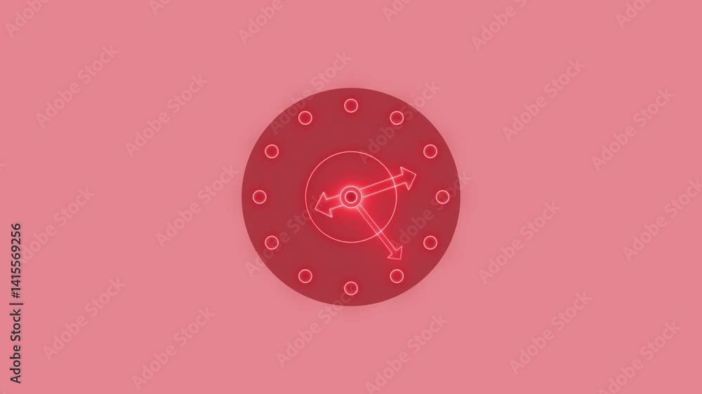 Minimalist Abstract Clock Isolated Animation, Counting down clock Minimalist Abstract Clock Isolated Animation, Counting down clock