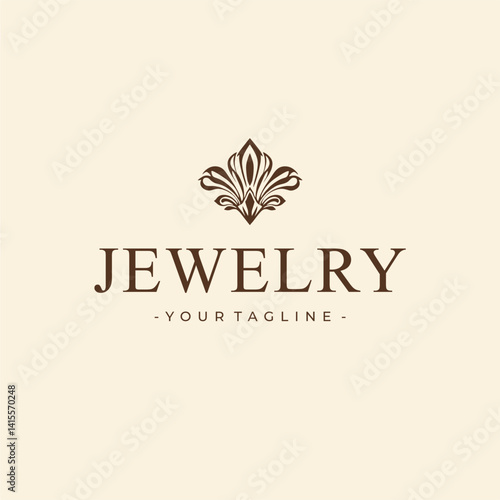 Elegant Floral Jewelry Shop Logo