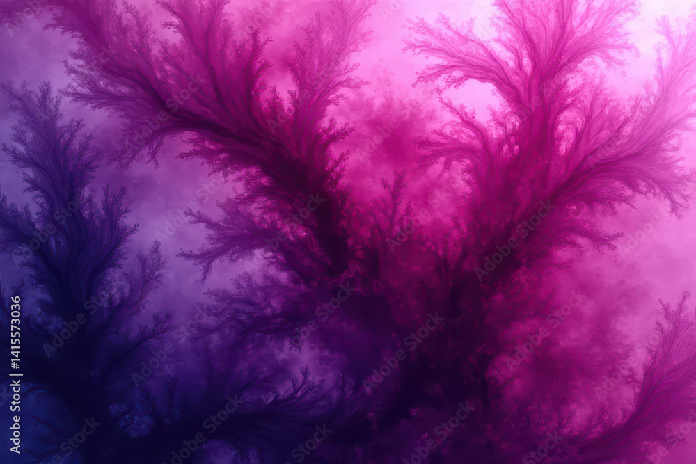 Obraz premium Mesmerizing Ink in Water: Close-Up Abstract Photography of Swirling Magenta and Dark Violet Tones