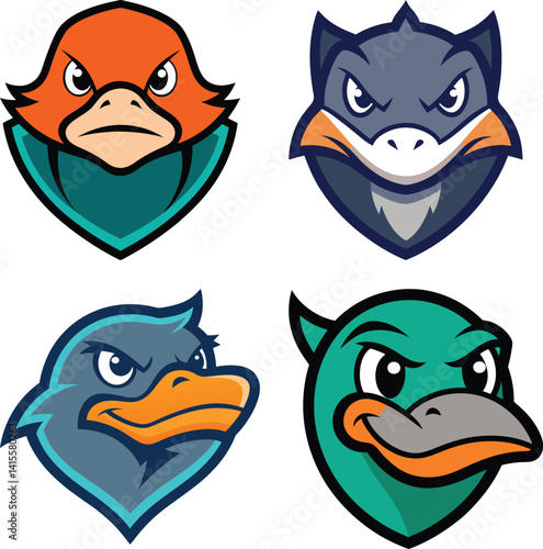 Platypus head mascot logo design vector