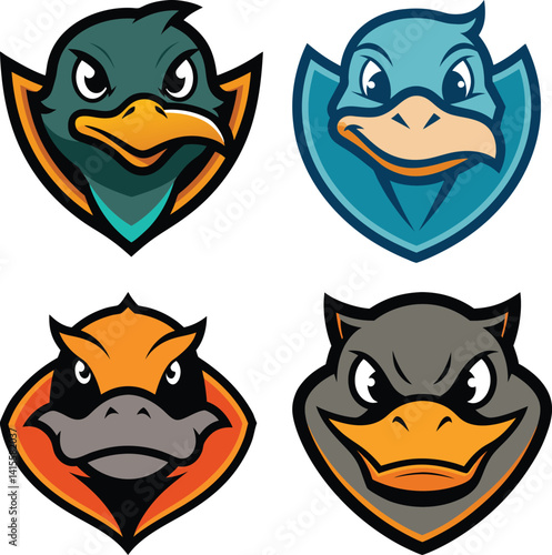 Platypus head mascot logo design vector