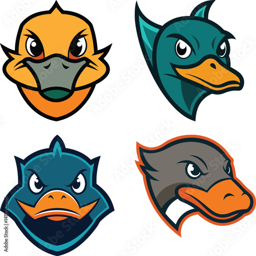 Platypus head mascot logo design vector