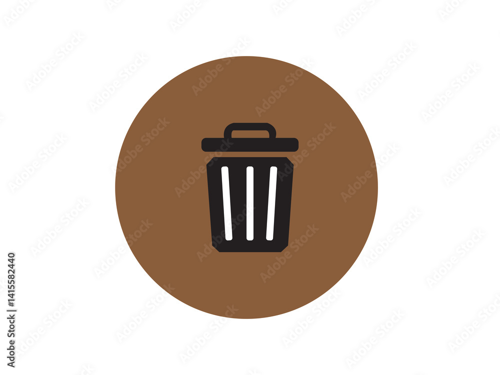 Dustbin icon in circle Dustbin icon in circle