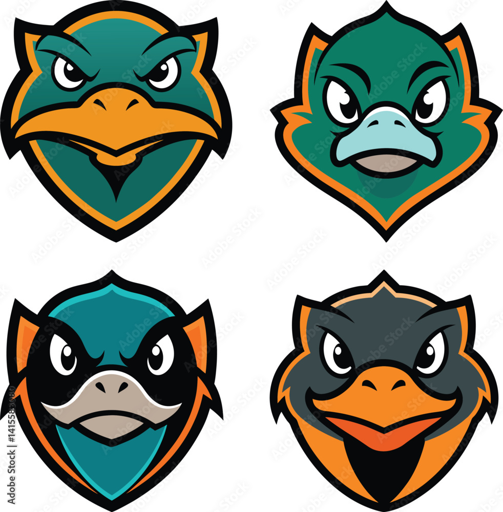 Fototapeta premium Platypus head mascot logo design vector