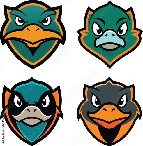 Platypus head mascot logo design vector