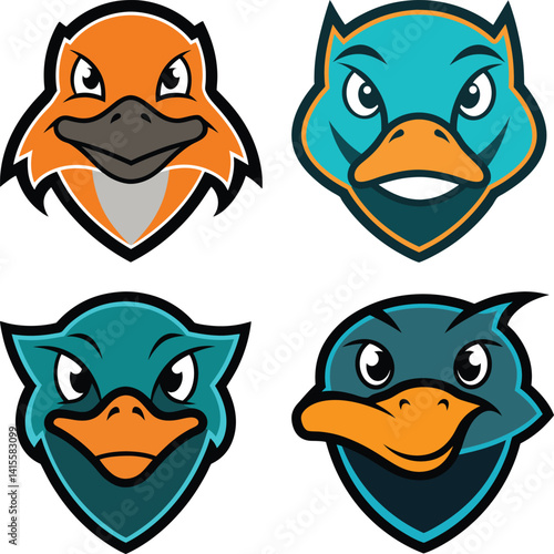 Platypus head mascot logo design vector