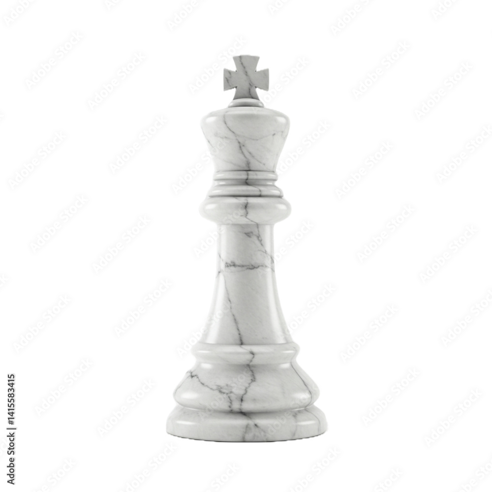Marble King A stately chess piece carved with elegant veining on black Marble King A stately chess piece carved with elegant veining on black