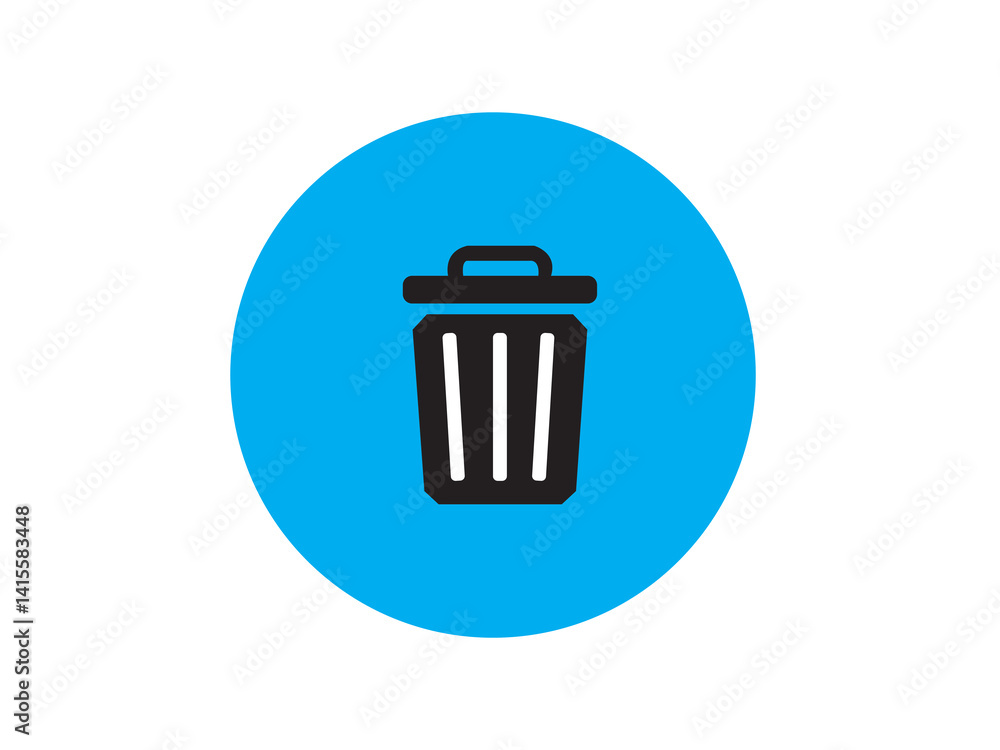 Dustbin icon in circle Dustbin icon in circle