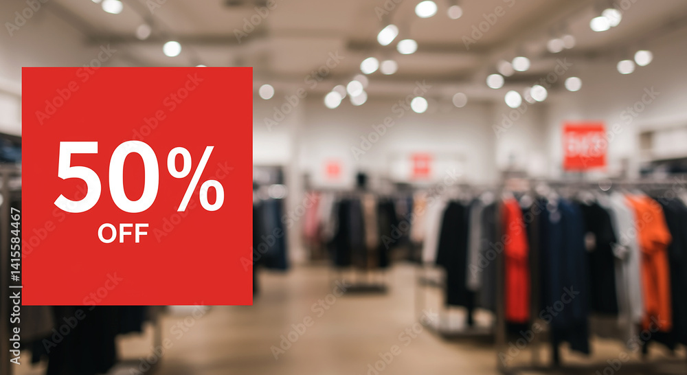 Fototapeta premium Massive 50% Off Sale Shop Now for Unbeatable Deals on Clothing
