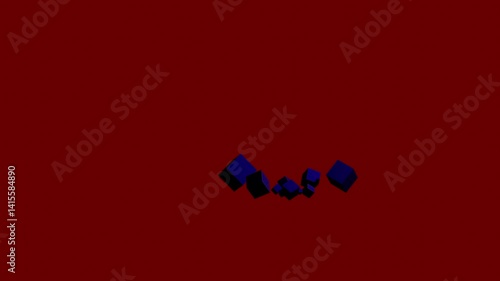blue cubes on red backround