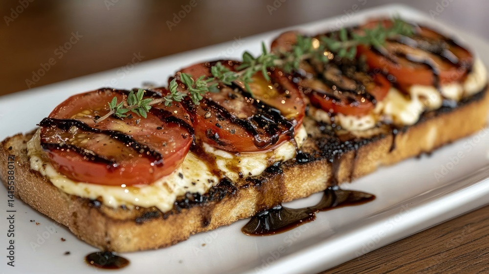 Grilled tomato and cheese bruschetta Grilled tomato and cheese bruschetta