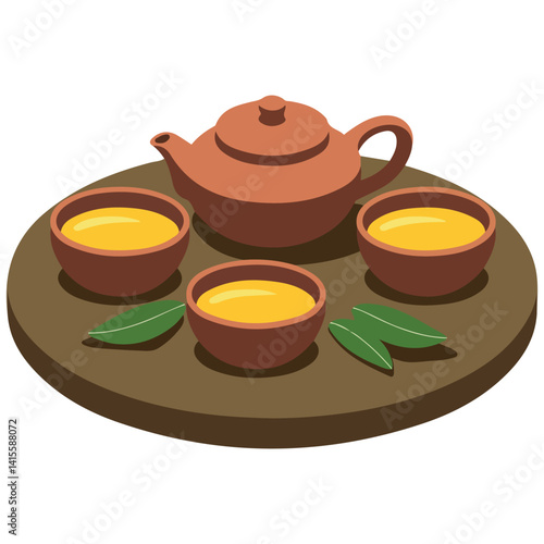 tea time tradition hot beverage isolated vector illustration on white background