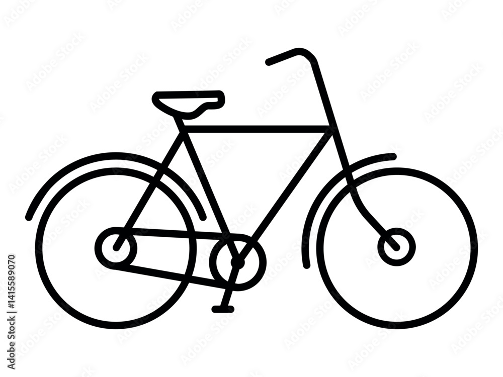 Obraz premium Minimalist Bicycle Line Art Icon for Urban Lifestyle