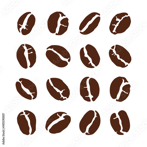 Set of illustration of coffee beans