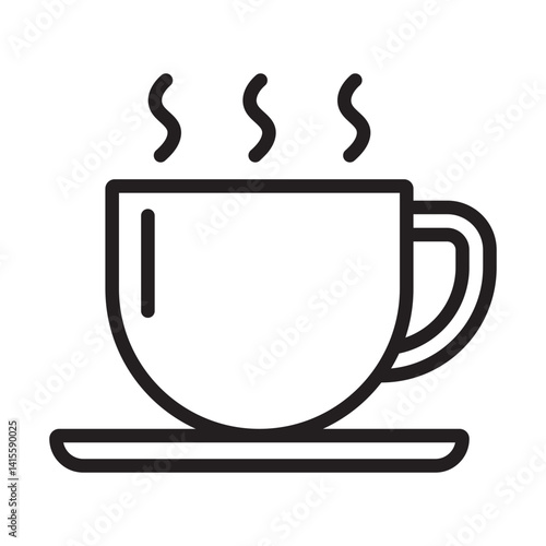 Cup line icon. Hot drink icon. Coffee cup line icon.