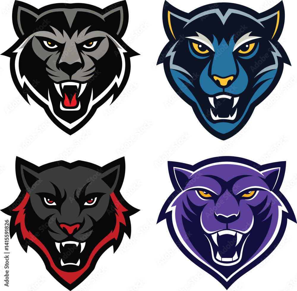 Obraz premium Panther head mascot logo design vector