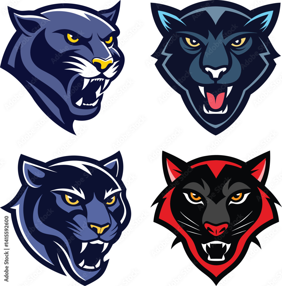 Obraz premium Panther head mascot logo design vector