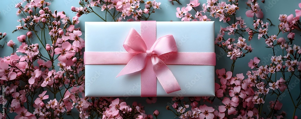A beautiful gift card adorned with delicate pink flowers for Eid greetings