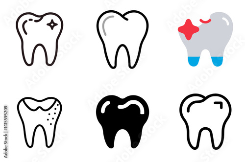 set of tooth icons
