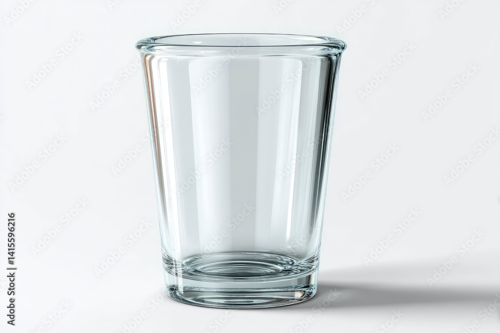 Clear Drinking Glass on White Background - Simple, Clean and Modern Clear Drinking Glass on White Background - Simple, Clean and Modern