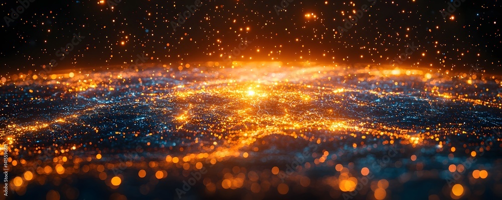 Futuristic cityscape of interconnected glowing metropolises symbolizing global business expansion