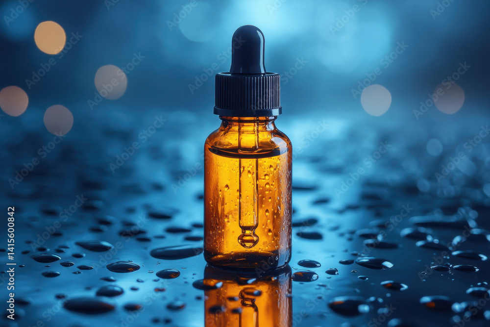 Droplet bottle with water drops, set against a bright background, creating a mesmerizing visual symphony of clarity and reflection. Droplet bottle with water drops, set against a bright background, creating a mesmerizing visual symphony of clarity and reflection.