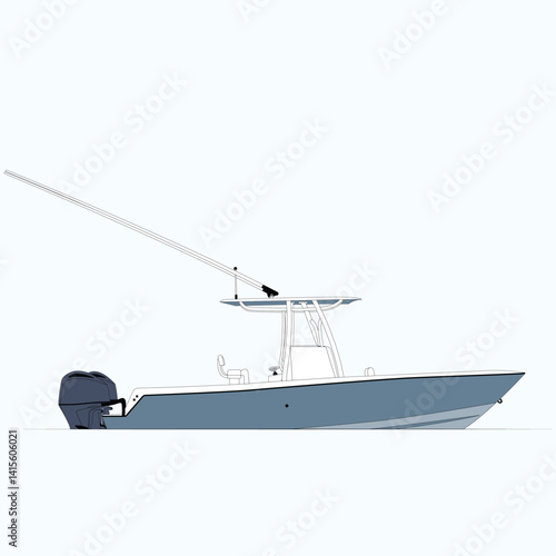 Boat Vector Line Art Illustration