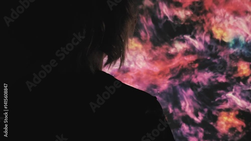 abstract dark background with smoke