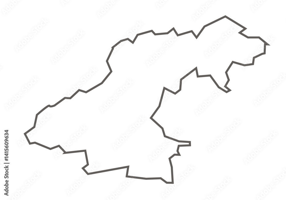 Fototapeta premium Ratlam District of Madhya Pradesh state in gray color