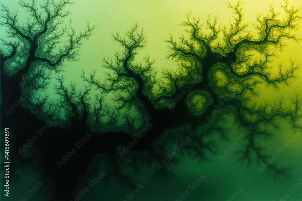 Fototapeta premium Mesmerizing Ink in Water: Swirling Olive & Dark Green Patterns in Experimental Photography