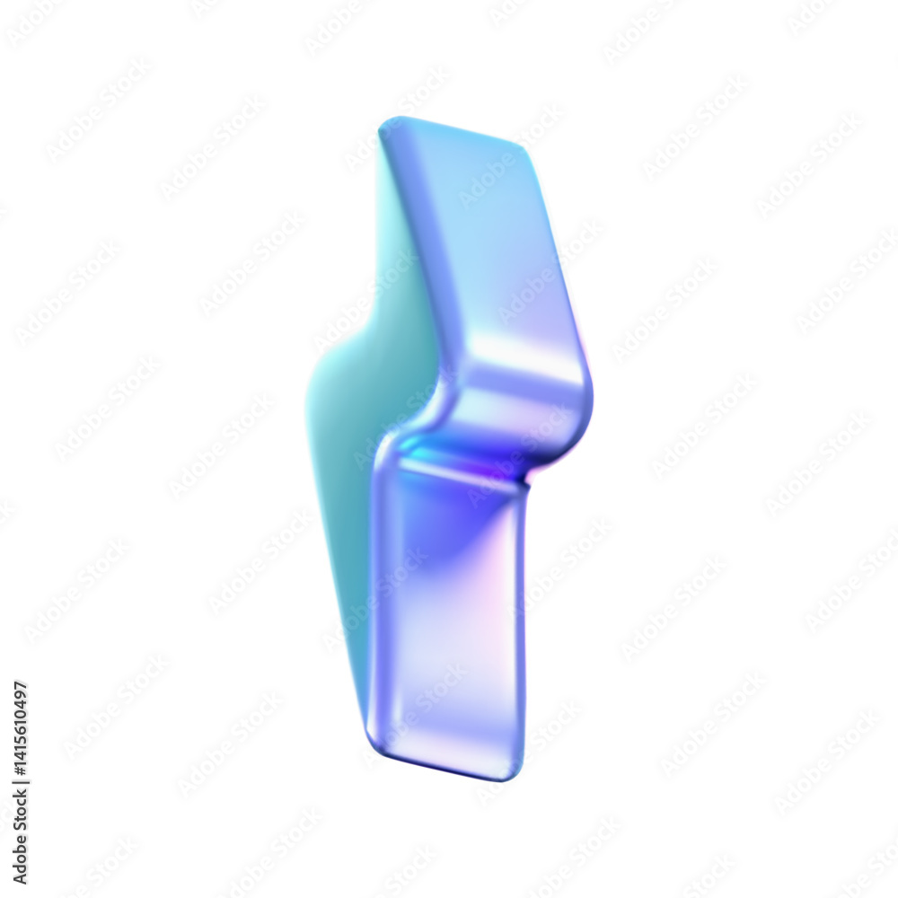 3D holographic lightning icon with a neon and chrome effect isolated on white background. Render of electric thunderbolt with a rainbow gradient. Energy, power and speed icon. 3D vector illustration 3D holographic lightning icon with a neon and chrome effect isolated on white background. Render of electric thunderbolt with a rainbow gradient. Energy, power and speed icon. 3D vector illustration