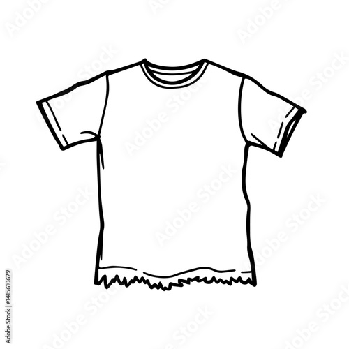 Outline of a T-shirt in a minimalist style  
