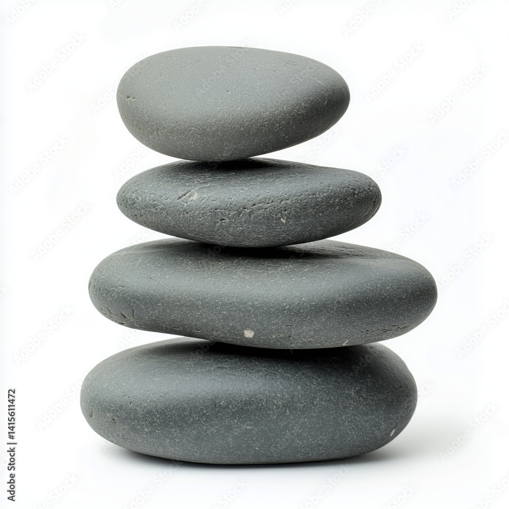 Stack of gray river stones smooth natural elements isolated on white background Stack of gray river stones smooth natural elements isolated on white background