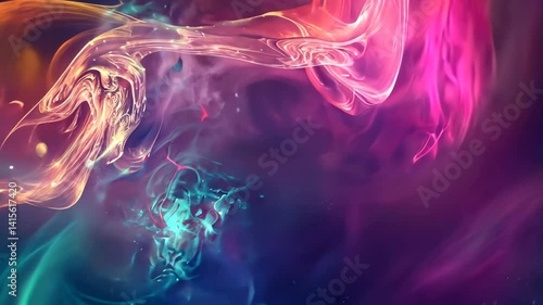 Farbenfrohe Rosa Kosmische Rauchnebel Animation Hintergrundszene