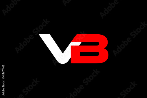 VB Logo Design – Red Simple Geometric Vector Concept for Pro Branding & Creative Visual Identity