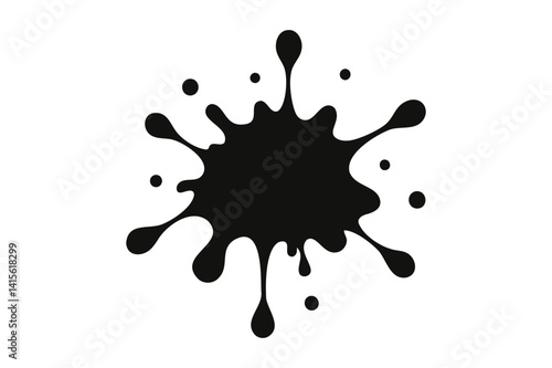 Black paint splash vector on white background