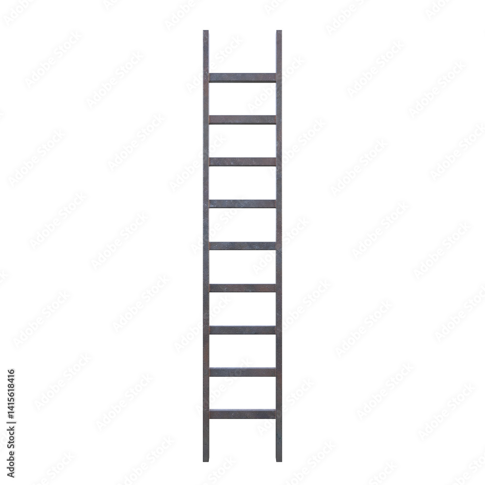 Old Steel Ladder, 3d illustration isolated on white background Old Steel Ladder, 3d illustration isolated on white background