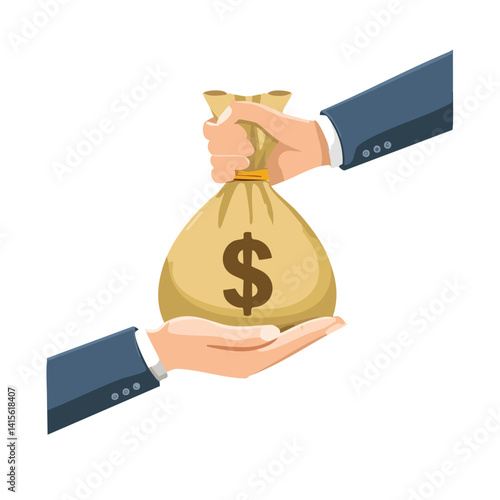 Hands Holding a Leaking Money Bag