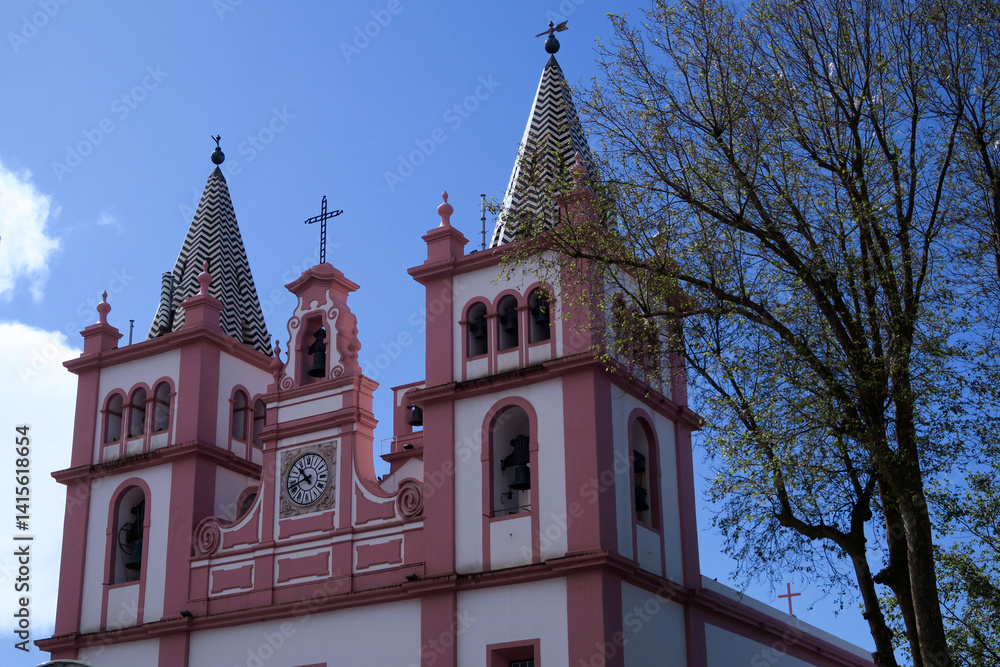 Fototapeta premium Terceira Island, Portugal. Angra do Heroísmo Cathedral is the largest religious temple in the city and in the urban area classified as a World Heritage Site. 