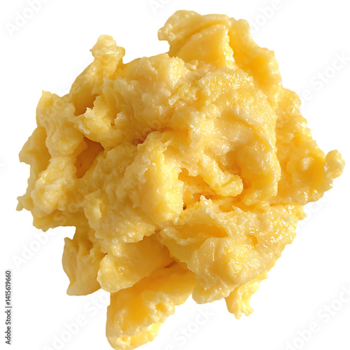 Scrambled Eggs with Fresh Herbs on a White Plate