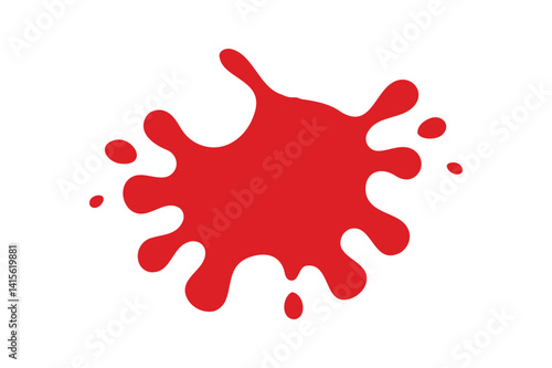 Cherry Red paint splash vector on white background