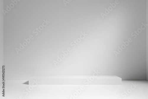 Wallpaper Mural Elegant White Rectangular Pedestal in Minimalist Studio - Clean, Modern Display Stand with Soft Lighting and Seamless Design Torontodigital.ca
