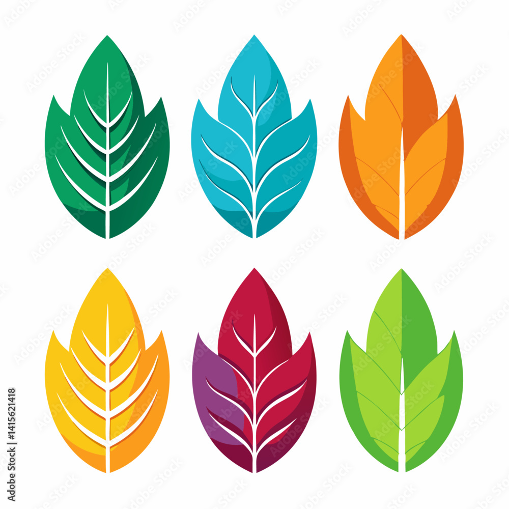 Obraz premium Colorful Leaves set bundle vector design