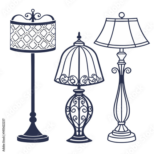 Lamp silhouette bundle set bundle vector design