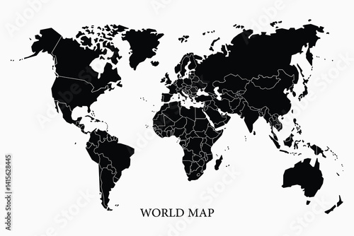 Silhouette World Map Vector Design, T-shirt Design , EPS File