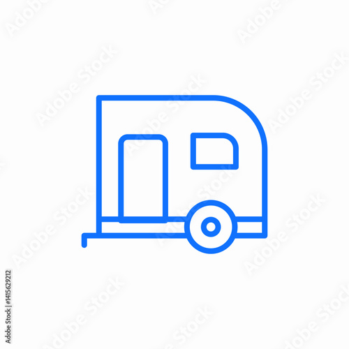 camper trailer icon icon sign vector
