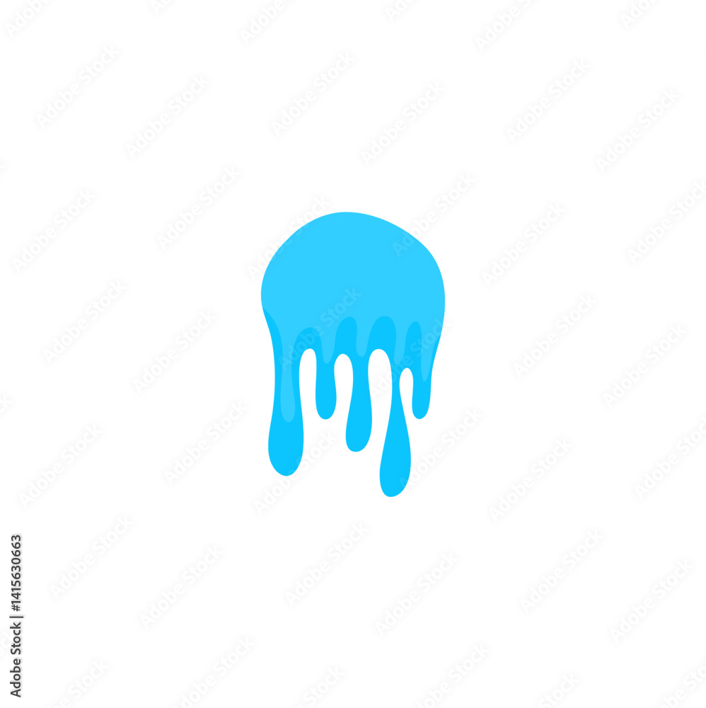Fototapeta premium Blue Liquid Flowing. Spilled, drop, splash, leak concept. Vector illustration 