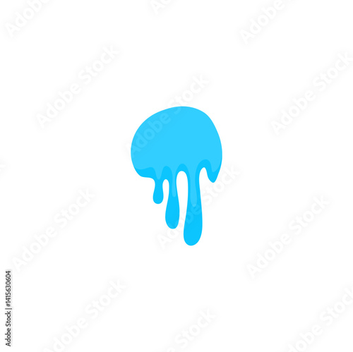 Blue Liquid Flowing. Spilled, drop, splash, leak concept. Vector illustration 