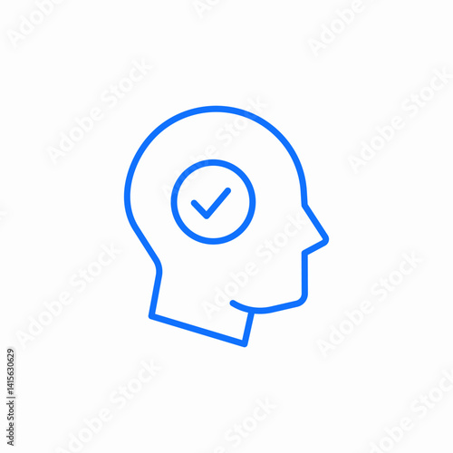 head checkmark approval icon sign vector
