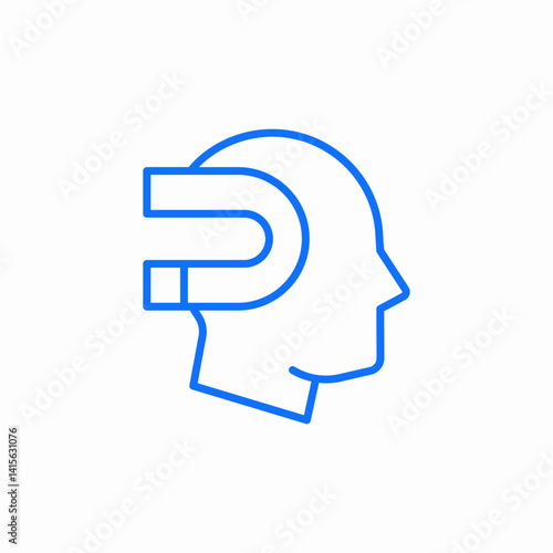head magnet attraction icon sign vector